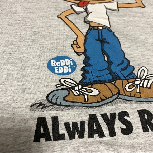 Vintage REDDI EDDI Condom Holder T-Shirt 90’s Funny Graphic Adult XL Gray - Picture 4 of 8